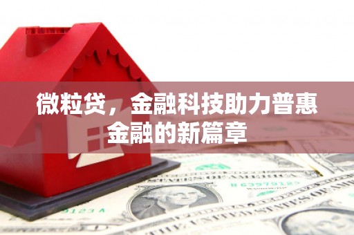 大东微粒贷，金融科技助力普惠金融的新篇章
