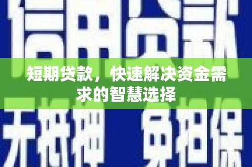 大东短期贷款，快速解决资金需求的智慧选择