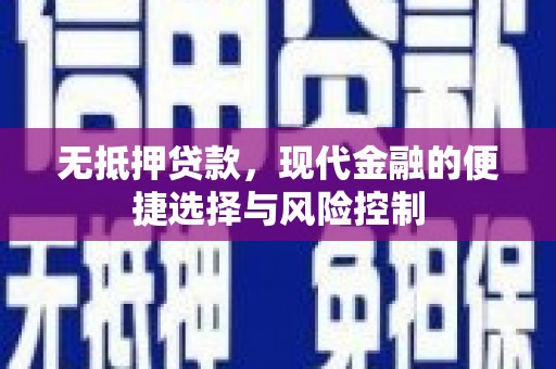 大东无抵押贷款，现代金融的便捷选择与风险控制