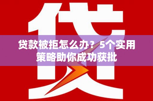 大东贷款被拒怎么办？5个实用策略助你成功获批