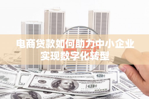 大东电商贷款如何助力中小企业实现数字化转型
