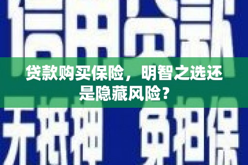大东贷款购买保险，明智之选还是隐藏风险？
