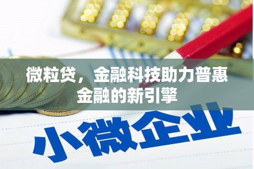 大东微粒贷，金融科技助力普惠金融的新引擎
