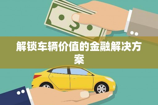 大东解锁车辆价值的金融解决方案