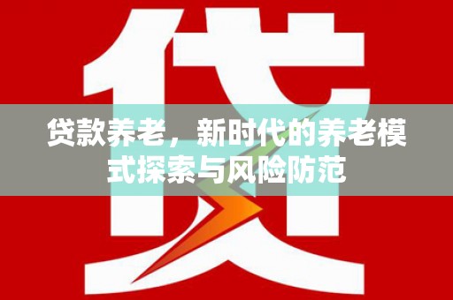 大东贷款养老，新时代的养老模式探索与风险防范