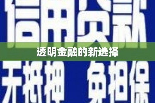 大东透明金融的新选择