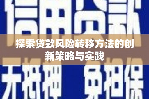 大东探索贷款风险转移方法的创新策略与实践