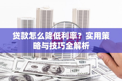 大东贷款怎么降低利率？实用策略与技巧全解析